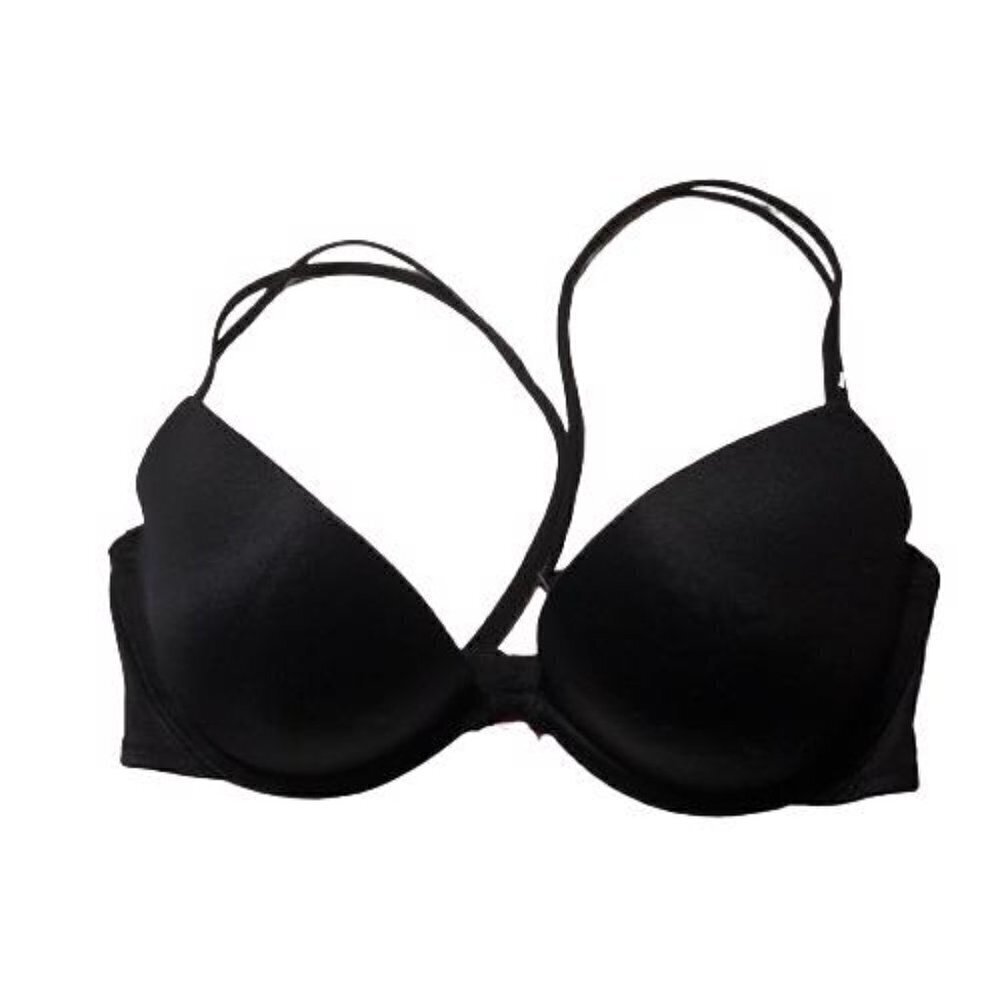 Victoria's Secret PINK 34C Wear Everywhere Push Up Black underwire Bra 4124 🎂🎂🎈🎁